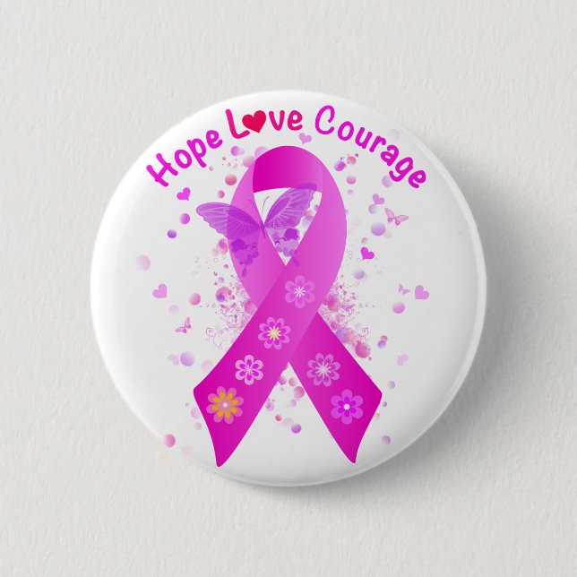 Breast Cancer Support 6 Cm Round Badge (Front)