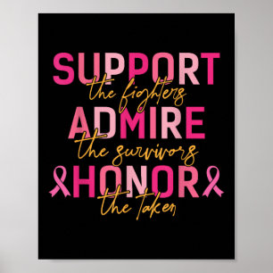 Breast Cancer Support Admire Honor Breast Cancer A Poster