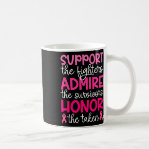 Breast Cancer Support Admire Honour Breast Cancer Coffee Mug