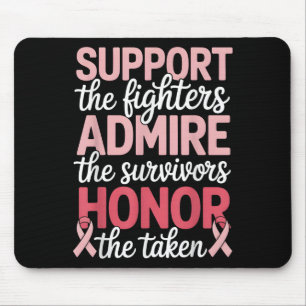 Breast Cancer Support Admire Honour Breast Cancer Mouse Pad