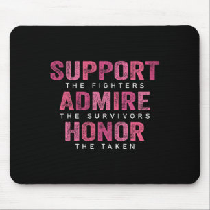 Breast Cancer Support Admire Honour Breast Cancer Mouse Pad