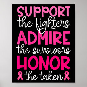 Breast Cancer Support Admire Honour Breast Cancer Poster