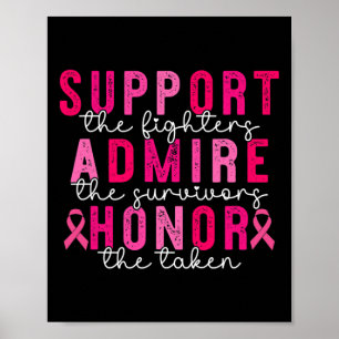 Breast Cancer Support Admire Honour Breast Cancer  Poster