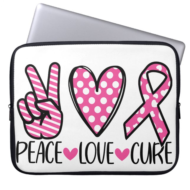 BREAST CANCER SUPPORT & AWARENESS LAPTOP SLEEVE (Front)