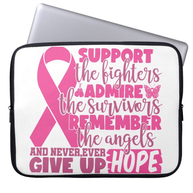 BREAST CANCER SUPPORT & AWARENESS LAPTOP SLEEVE (Front)