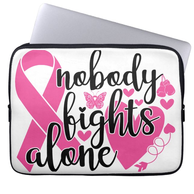 BREAST CANCER SUPPORT & AWARENESS LAPTOP SLEEVE (Front)