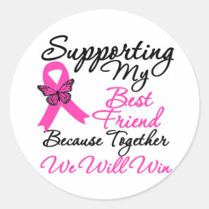 Breast Cancer Support (Best Friend) Classic Round Sticker