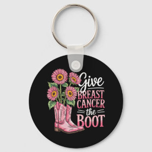 Breast Cancer Support Boot Funny  Key Ring