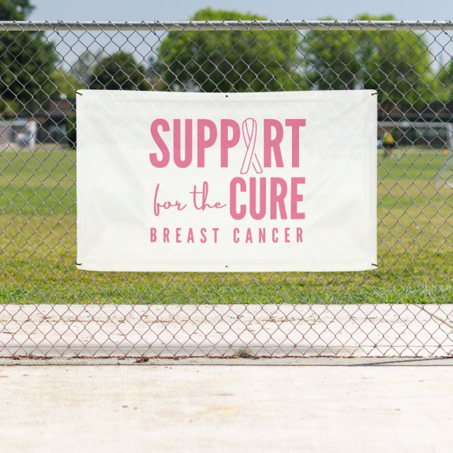 breast cancer support cure Banner Outdoor Sign (Insitu)