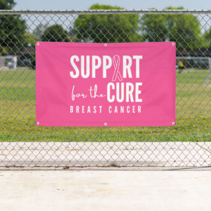 breast cancer support cure Banner Outdoor Sign