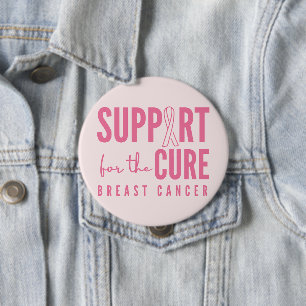 breast cancer support cure pink Button 