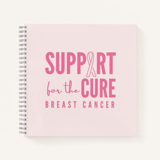 breast cancer support cure pink Notebook Journal (Front)