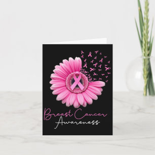 Breast Cancer Support Floral Pink Ribbons Fighter Card
