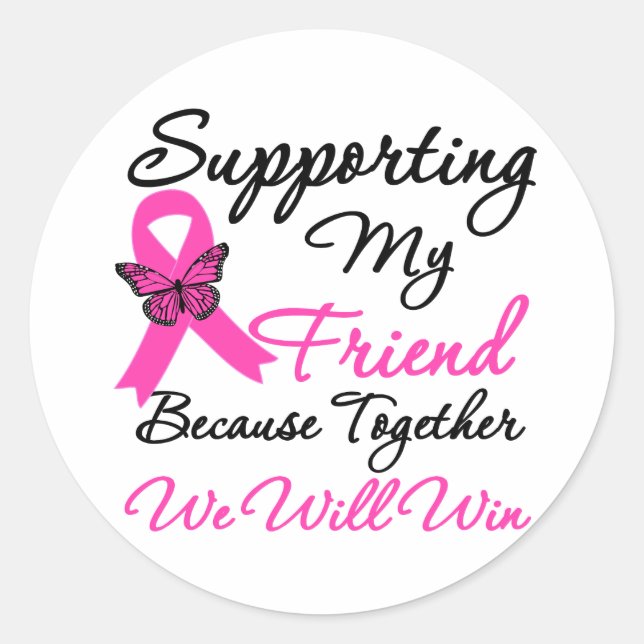 Breast Cancer Support (Friend) Classic Round Sticker (Front)