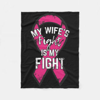 Breast Cancer Support Gift Awareness Husband Wife  Fleece Blanket