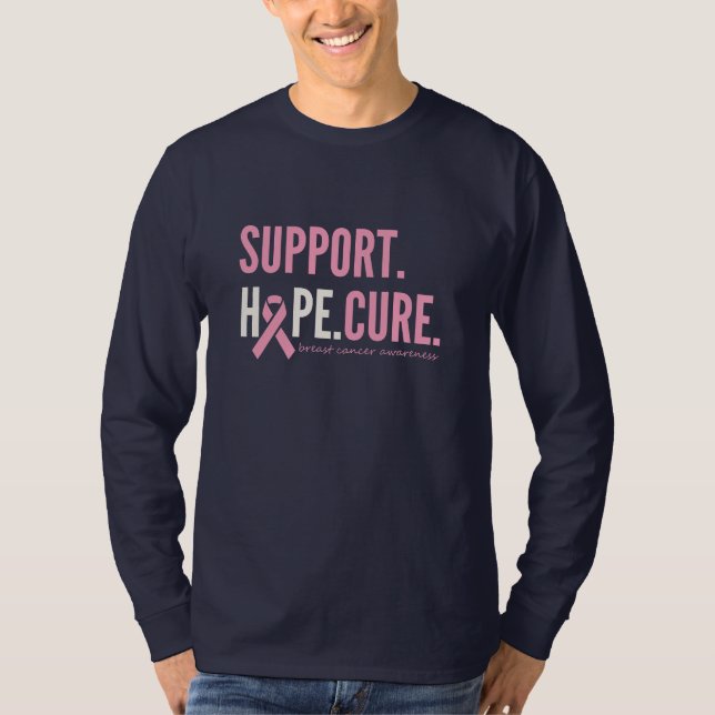 breast cancer support hope cure Long Sleeve Shirt (Front)
