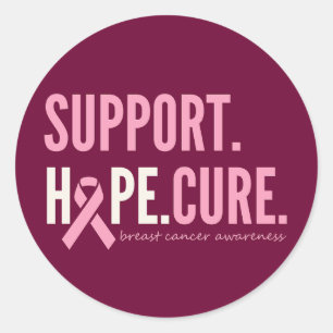 breast cancer support hope cure Stickers & Labels