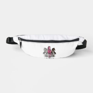 Breast Cancer Support Horse Vector Shirt Design_1 Bum Bags