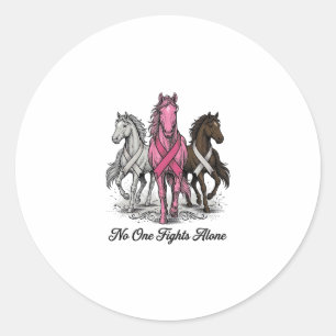 Breast Cancer Support Horse Vector Shirt Design_1 Classic Round Sticker