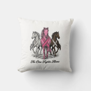 Breast Cancer Support Horse Vector Shirt Design_1 Cushion