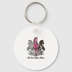 Breast Cancer Support Horse Vector Shirt Design_1 Key Ring