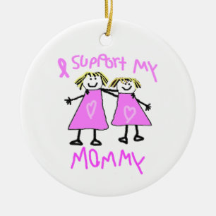 Breast cancer support mummy hanging ceramic ornament