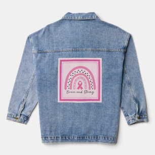 Breast Cancer Support Rainbow Denim Jacket