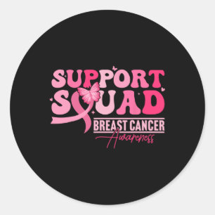 Breast Cancer Support Squad Butterfly Pink For Wom Classic Round Sticker