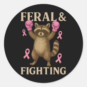 Breast Cancer Support Squad Feral And Fighter Funn Classic Round Sticker