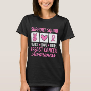 Breast Cancer Support Squad For Awareness Warriors T-Shirt