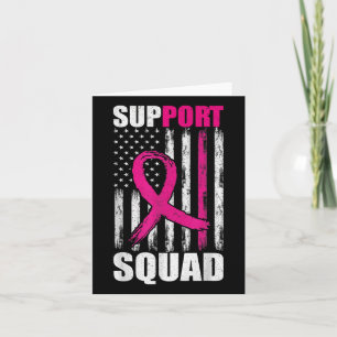Breast Cancer Support Squad For Mum Flag Pink Ribb Card