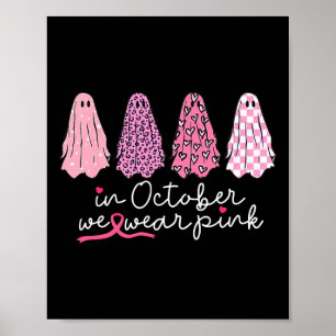 Breast Cancer Support Squad Ghost Halloween  Poster