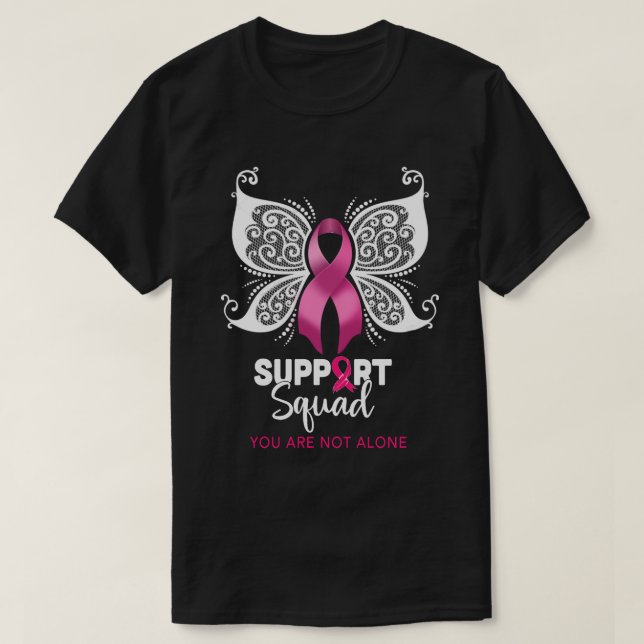 Breast cancer Support Squad  pink ribbon with butt T-Shirt (Design Front)