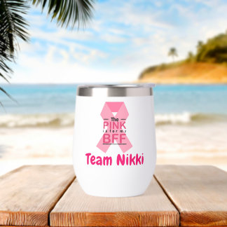 Breast Cancer Support Team Pink Ribbon Personalise