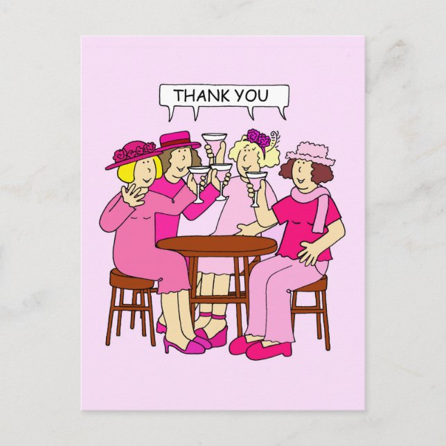 Breast Cancer Support, Thank you, ladies in pink. Postcard (Front)