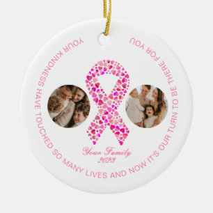 Breast Cancer Support Two Photo Collages Ceramic Ornament