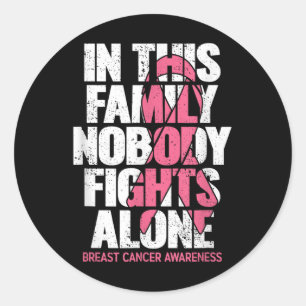 Breast Cancer Support Vintage Family Breast Cancer Classic Round Sticker