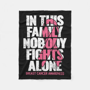 Breast Cancer Support Vintage Family Breast Cancer Fleece Blanket