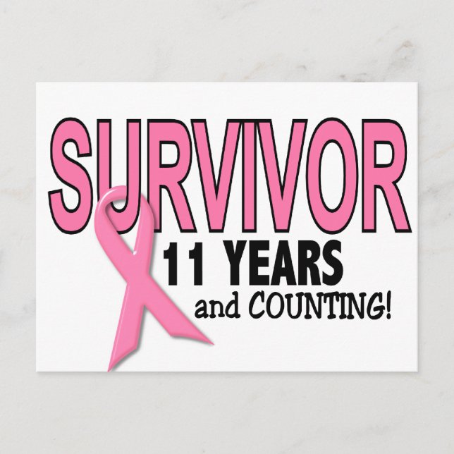 BREAST CANCER SURVIVOR 11 Years & Counting Postcard (Front)