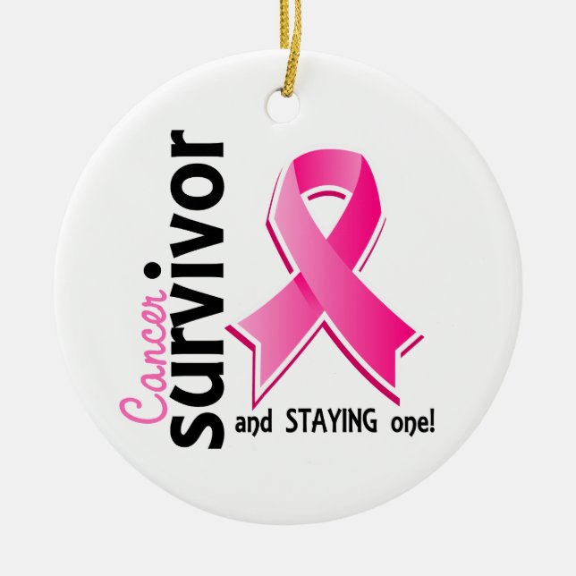 Breast Cancer Survivor 19 Ceramic Ornament (Front)