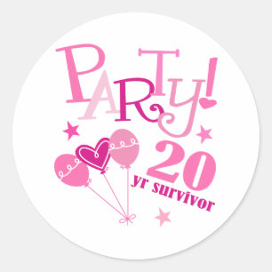 Breast Cancer Survivor 20 Year Classic Round Sticker