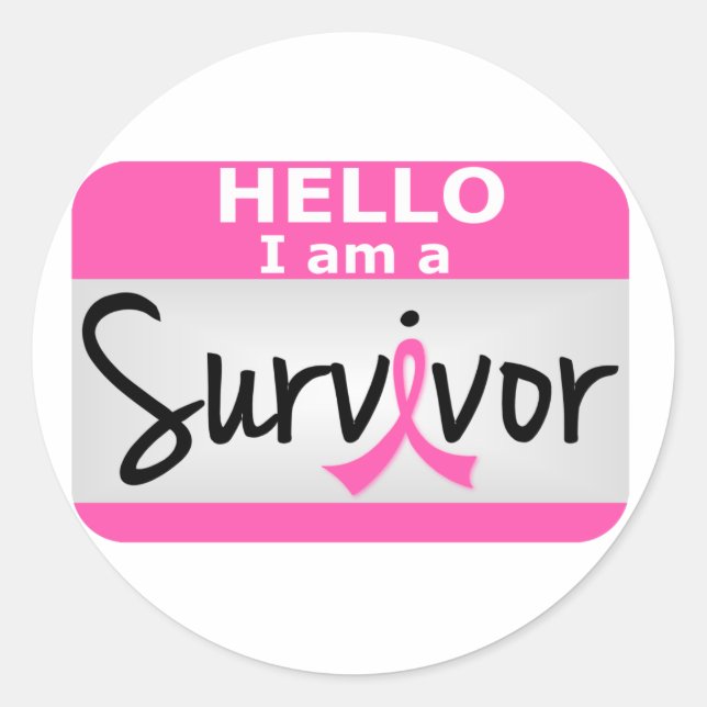 Breast Cancer Survivor 24.png Classic Round Sticker (Front)