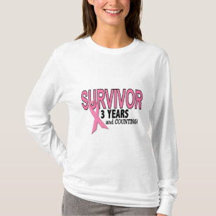 BREAST CANCER SURVIVOR 3 Years & Counting T-Shirt