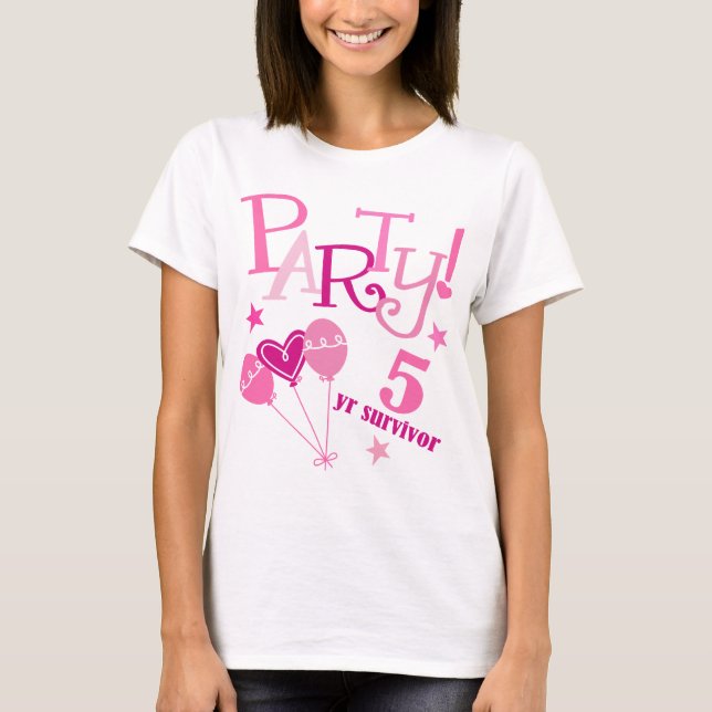 Breast Cancer Survivor 5 Year T-Shirt (Front)