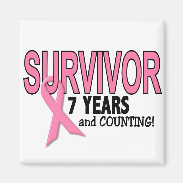 BREAST CANCER SURVIVOR 7 Years & Counting Magnet (Front)