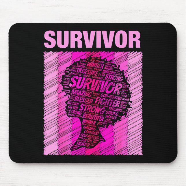 Breast Cancer Survivor African American Woman Nk A Mouse Pad (Front)
