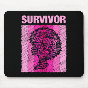 Breast Cancer Survivor African American Woman Pink Mouse Pad