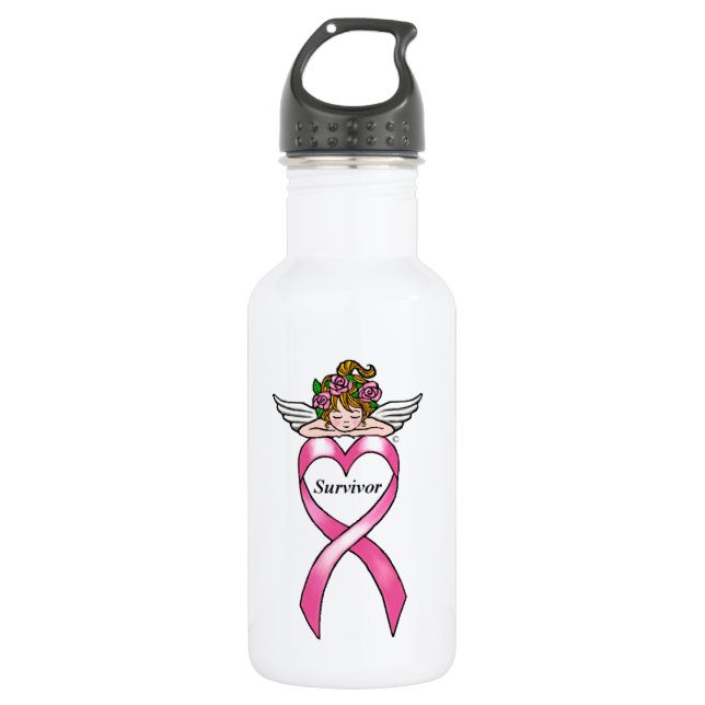 Breast Cancer "Survivor" Angel 532 Ml Water Bottle (Front)