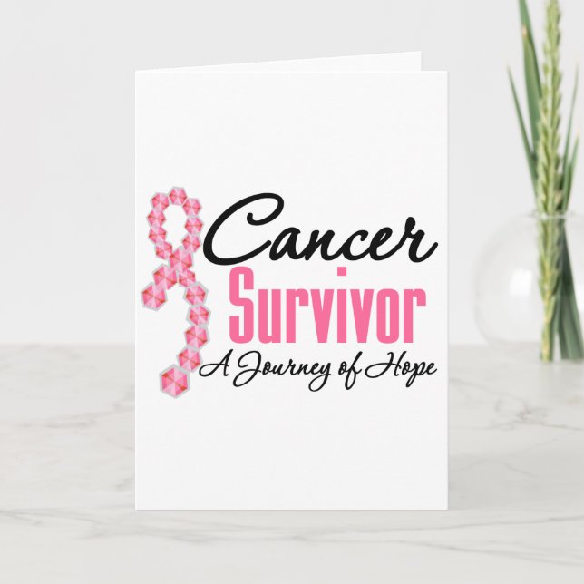 Breast Cancer Survivor Awareness Journey Ribbon Card (Front)
