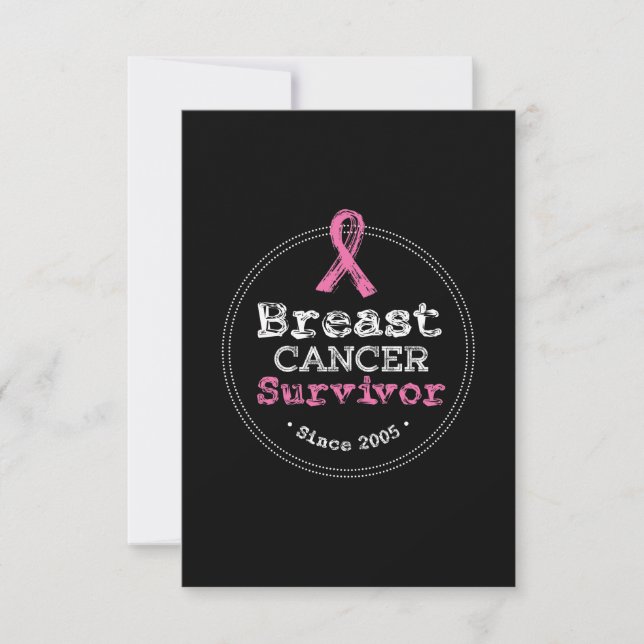 Breast Cancer Survivor Awareness Since 2005 Card (Front)
